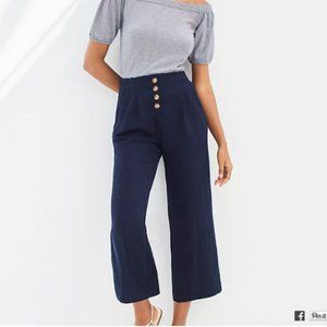 NWT LOFT Button Front Wide Leg Pants